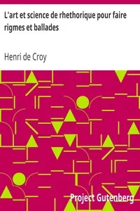 L'art et science de rhethorique pour faire rigmes et ballades