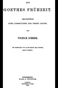 Aus Goethes FrÃ¼hzeit