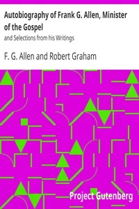 Autobiography of Frank G. Allen, Minister of the Gospel