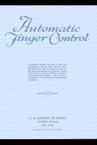 Automatic finger control