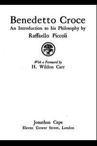 Benedetto Croce: An Introduction to His Philosophy