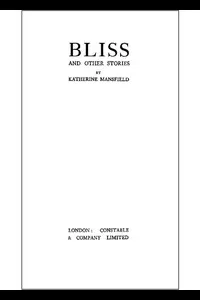 Bliss, and Other Stories
