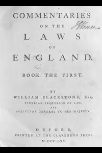 Commentaries on the Laws of England, Book the First