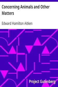 Concerning Animals and Other Matters
