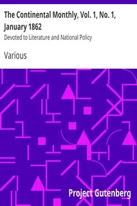 The Continental Monthly, Vol. 1, No. 1, January 1862