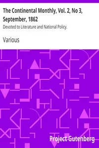 The Continental Monthly, Vol. 2, No 3,  September, 1862
