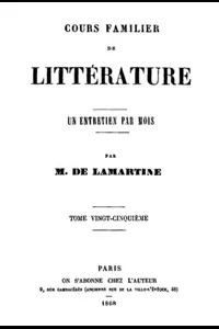 Cours familier de LittÃ©rature - Volume 25