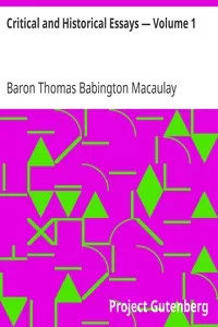 Critical and Historical Essays â€” Volume 1
