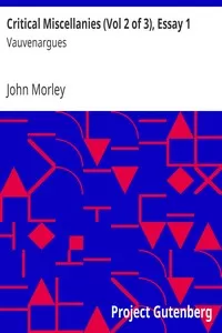 Critical Miscellanies (Vol 2 of 3), Essay 1: Vauvenargues