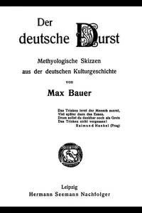 Der deutsche Durst: Methyologische Skizzen der deutschen Kulturgeschichte