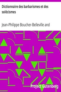Dictionnaire des barbarismes et des solÃ©cismes