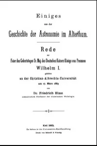 Einiges aus der Geschichte der Astronomie im Alterthum