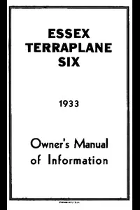 Essex Terraplane Six 1933 Owner's Manual of Information