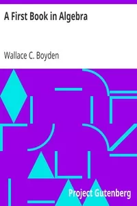 A First Book in Algebra