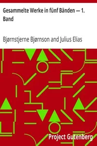 Gesammelte Werke in fÃ¼nf BÃ¤nden â€” 1. Band