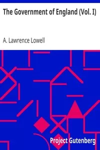 The Government of England (Vol. I)