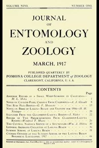 Journal of Entomology and Zoology, Vol. 09, No. 1, March 1917