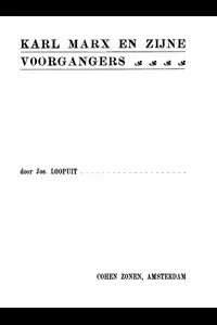 Karl Marx en zijne voorgangers