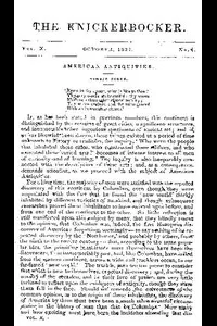 The Knickerbocker, Vol. 10, No. 4, October 1837