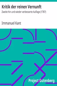 Kritik der reinen Vernunft