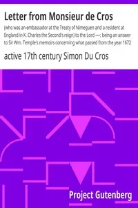 Letter from Monsieur de Cros
