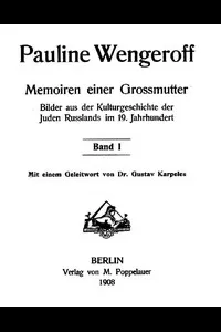 Memoiren einer Grossmutter, Band I