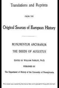 Monumentum Ancyranum: The Deeds of Augustus