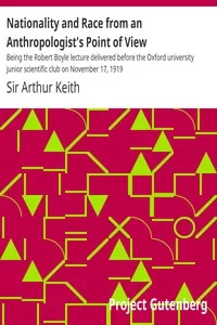 Nationality and Race from an Anthropologist's Point of View