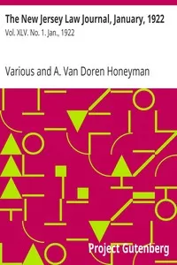 The New Jersey Law Journal, January, 1922