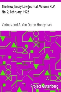 The New Jersey Law Journal, Volume XLV, No. 2, February, 1922
