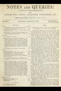 Notes and Queries, Number 200, August 27, 1853