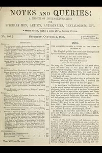 Notes and Queries, Number 205, October 1, 1853