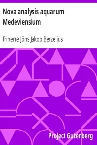 Nova analysis aquarum Medeviensium