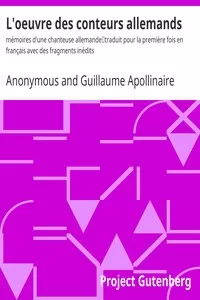L'oeuvre des conteurs allemands: mÃ©moires d'une chanteuse allemande