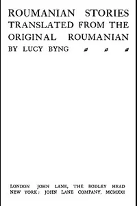 Roumanian Stories, Translated from the Original Roumanian