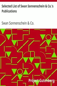 Selected List of Swan Sonnenschein & Co.'s Publications