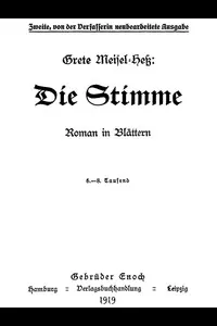 Die Stimme: Roman in BlÃ¤ttern.
