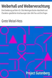 WeiberhaÃŸ und Weiberverachtung